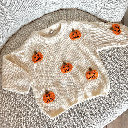 LINA'S KNITTED SWEATER | HALLOWEEN PUMPKIN