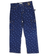 Mango Women’s Dark Blue Floral Print Cargo Jeans
