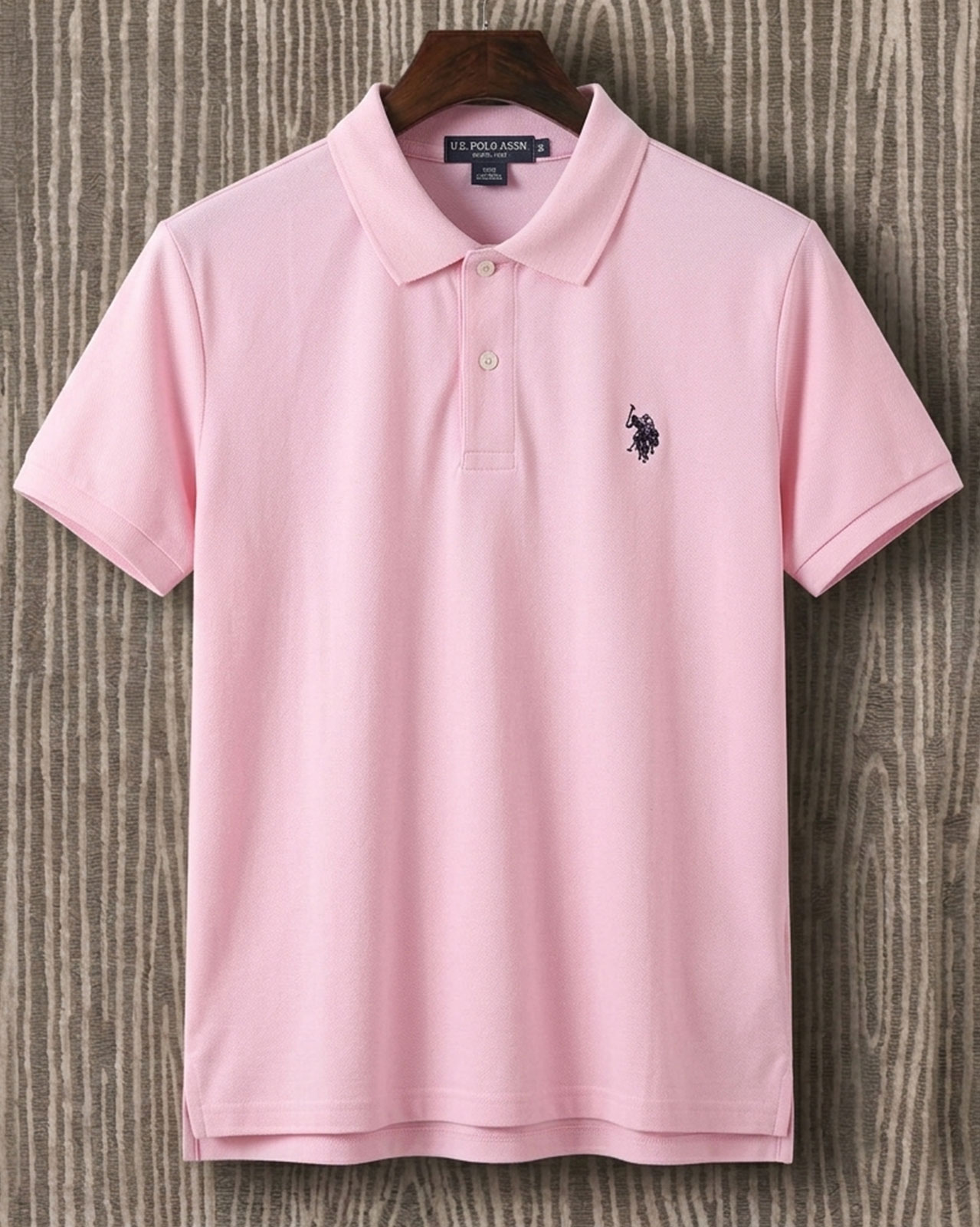 US-Polo-Light-Pink U.S. Polo Assn. Men’s Light Pink Classic Polo Shirt - Image 1